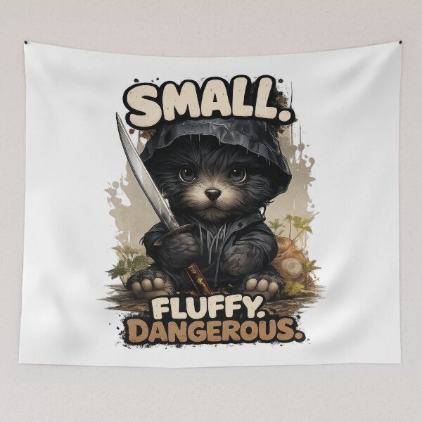 Item preview, Small Fluffy Dangerous Cute Dark Humor Animal Design designed and sold by Daagath.