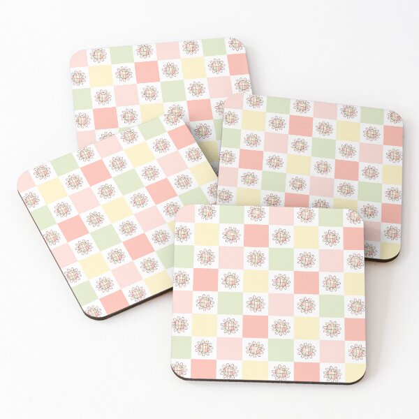 Item preview, Retro Flower Power Pattern -  Colorful Checkered Background designed and sold by Julza Art.