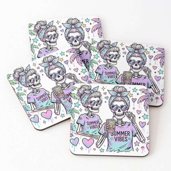 Item preview, SkeletonGirlSummerVibes–PastelTropicalArt designed and sold by ShirtsUp-Lane.