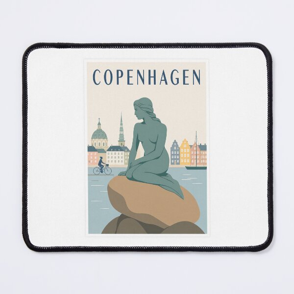 Item preview, Copenhagen Little Mermaid Travel Poster designed and sold by Beyond Destinations.