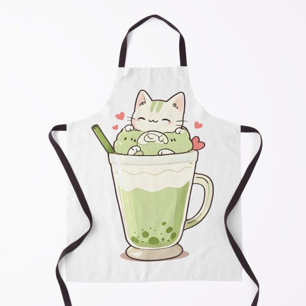 Item preview, Matcha Cat — Kawaii Green Tea Latte Cat Sticker designed and sold by tommysworks.