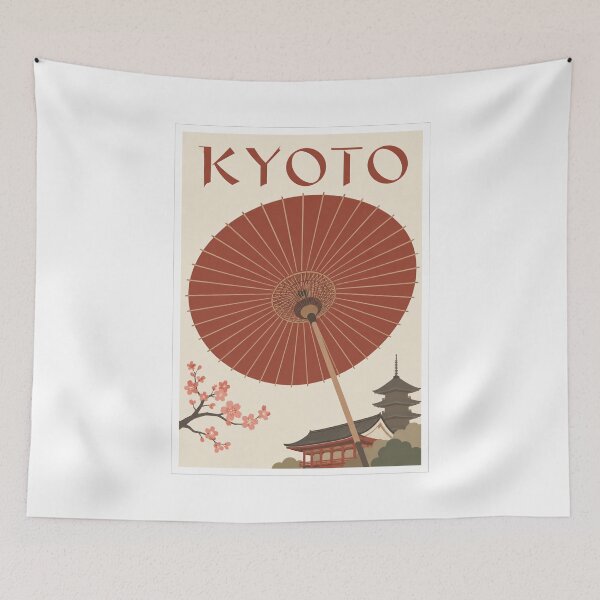 Item preview, Kyoto Red Wagasa Travel Poster designed and sold by Beyond Destinations.
