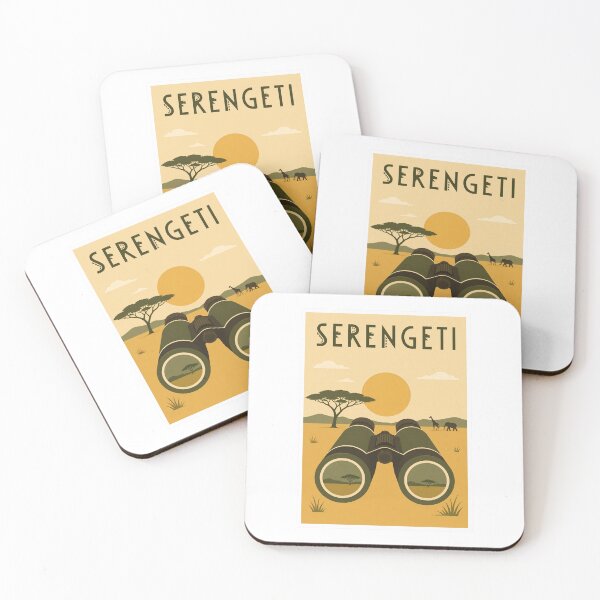 Item preview, Serengeti Safari Binoculars Travel Poster designed and sold by Beyond Destinations.