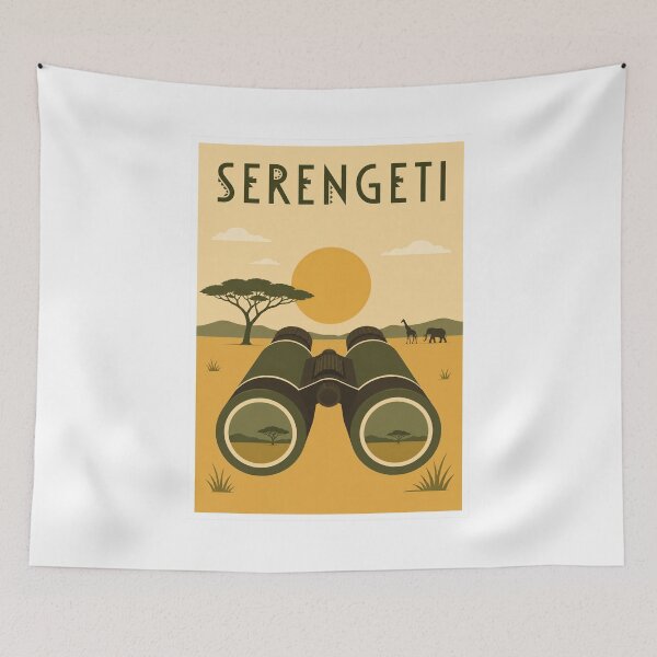 Item preview, Serengeti Safari Binoculars Travel Poster designed and sold by Beyond Destinations.