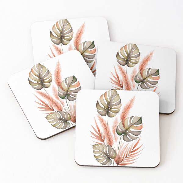 Item preview, Boho Tropical Leaves Watercolor Illustration designed and sold by Khatumeye.