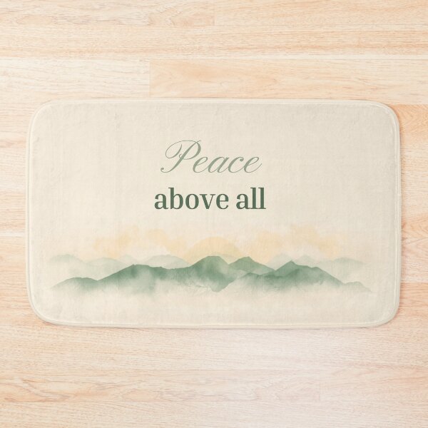 Item preview, Peace Above All – Serene Mountain Sunrise Landscape Minimal Design designed and sold by CosmicQuietLab.