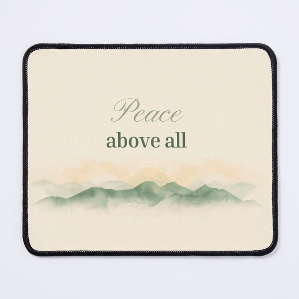 Item preview, Peace Above All – Serene Mountain Sunrise Landscape Minimal Design designed and sold by CosmicQuietLab.