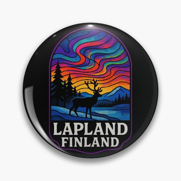 Item preview, Lapland Finland Reindeer Stained Glass Art Travel designed and sold by TomFrontierArt.