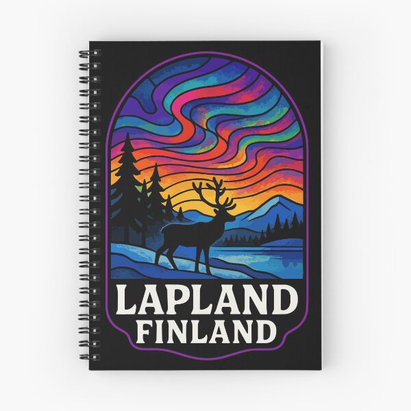 Item preview, Lapland Finland Reindeer Stained Glass Art Travel designed and sold by TomFrontierArt.