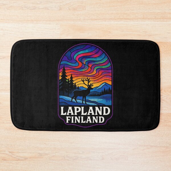 Item preview, Lapland Finland Reindeer Stained Glass Art Travel designed and sold by TomFrontierArt.