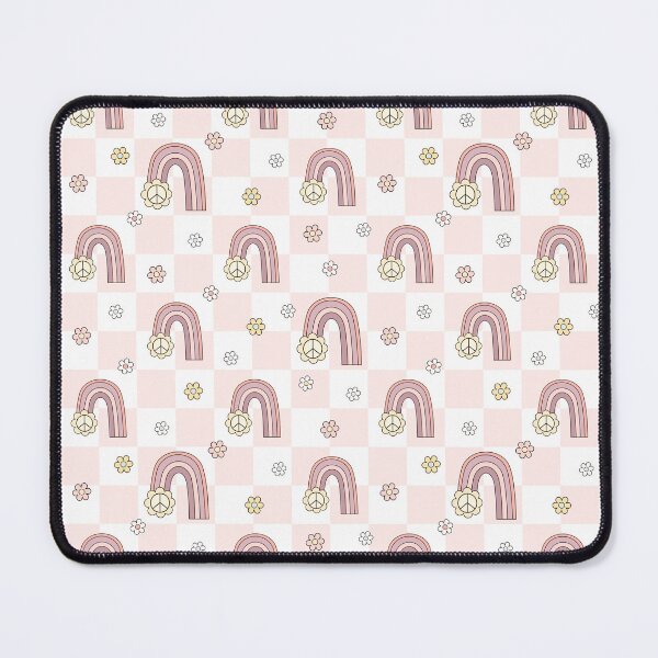 Item preview, Floral Hippie Rainbow - Retro Checkered Background designed and sold by Julza Art.