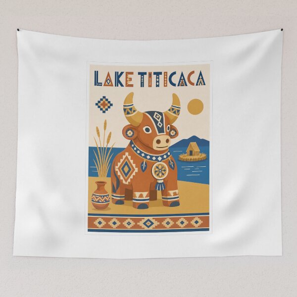 Item preview, Lake Titicaca Pucará Bull Poster designed and sold by Beyond Destinations.