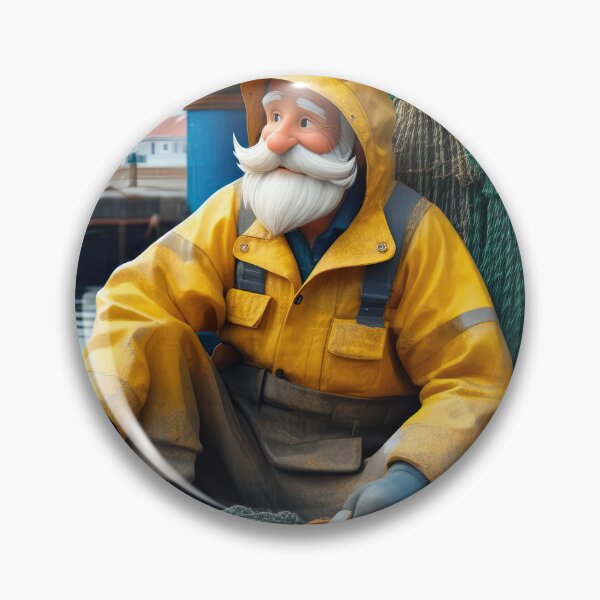Item preview, Old Fart as a fisherman mending nets designed and sold by Colin Bentham.