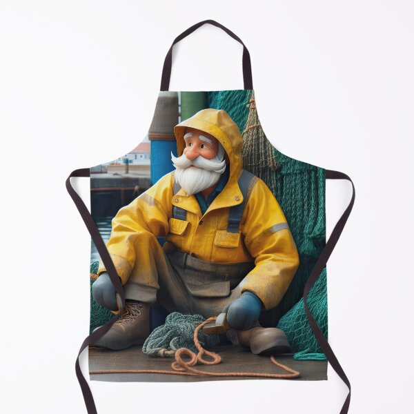 Item preview, Old Fart as a fisherman mending nets designed and sold by Colin Bentham.