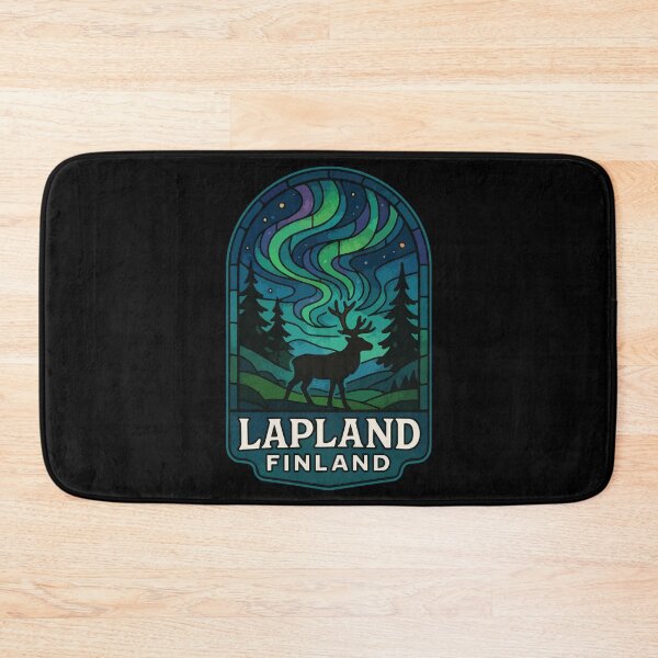 Item preview, Lapland Finland Northern Lights Stained Glass Travel designed and sold by TomFrontierArt.