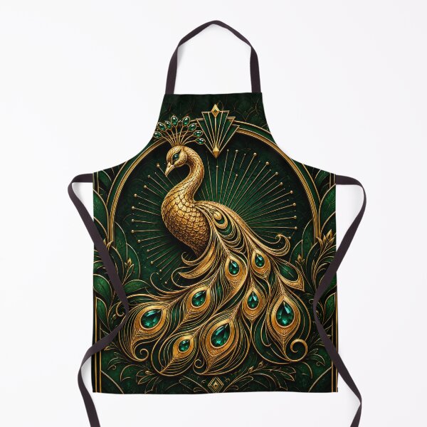 Item preview, Golden Peacock Art Deco | Emerald & Gold Luxury Bird Illustration | Vintage Glamour Decorative Design designed and sold by SmilingAnny.