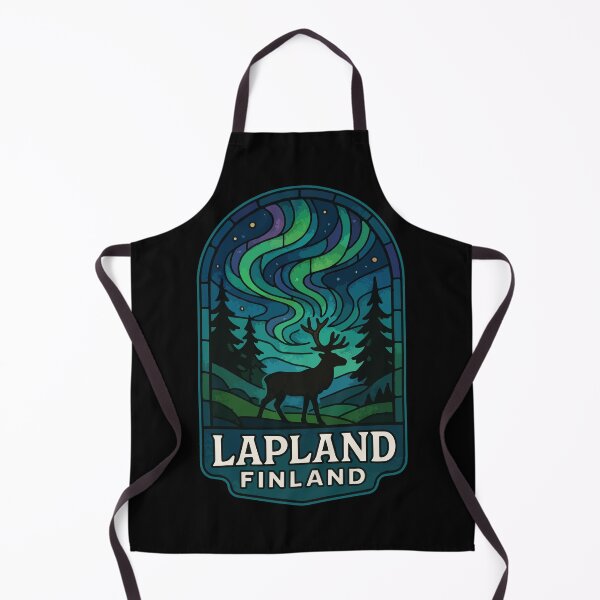 Item preview, Lapland Finland Northern Lights Stained Glass Travel designed and sold by TomFrontierArt.