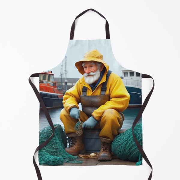 Item preview, Old Fart as a fisherman mending nets designed and sold by Colin Bentham.