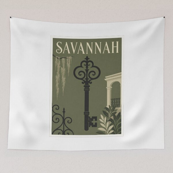 Item preview, Savannah Ornate Key Travel Poster designed and sold by Beyond Destinations.
