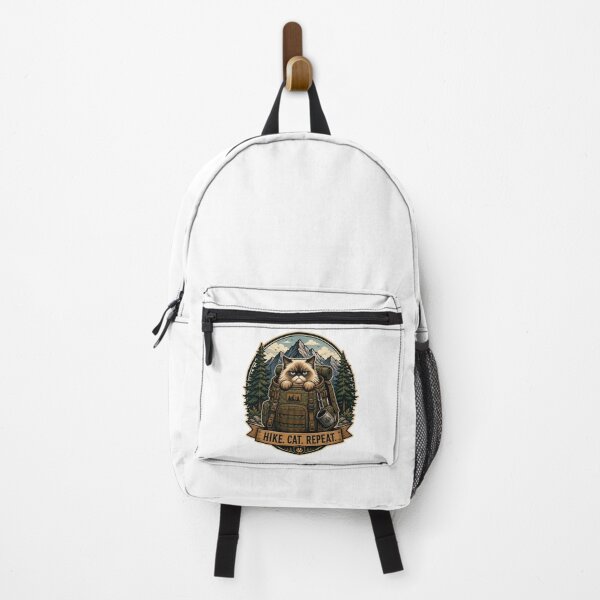 Item preview, Hike Cat Repeat | Grumpy Adventure Cat Backpacking Design designed and sold by Timeless Junction.