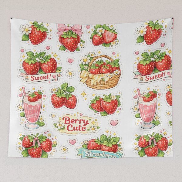 Item preview, Strawberry Sticker Sheet Collection Berry Cute Sweet – Cute Cottagecore Fruit Art | Strawberry Gift Set designed and sold by irfanshikh.