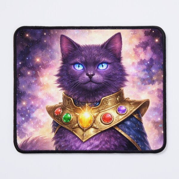 Item preview, Cosmic Purple Cat with Gem Collar designed and sold by inspired-works.