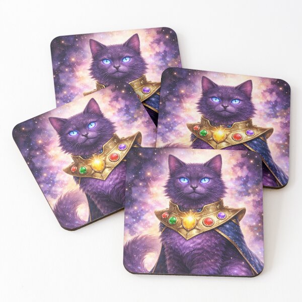 Item preview, Cosmic Purple Cat with Gem Collar designed and sold by inspired-works.