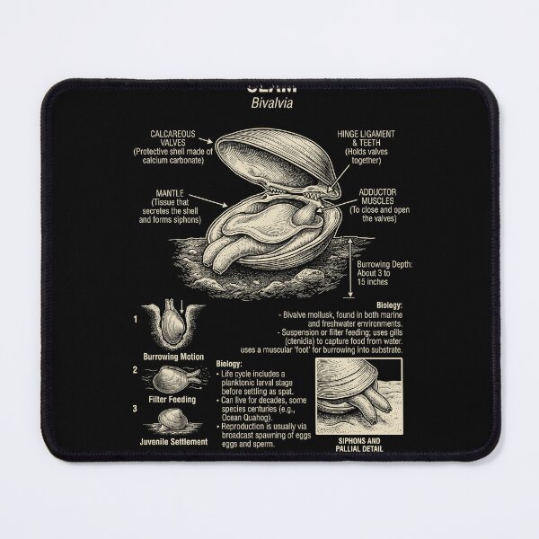 Item preview, Clam Scientific Anatomy Biology Animal Lover designed and sold by Kimberley King Art  King Art.
