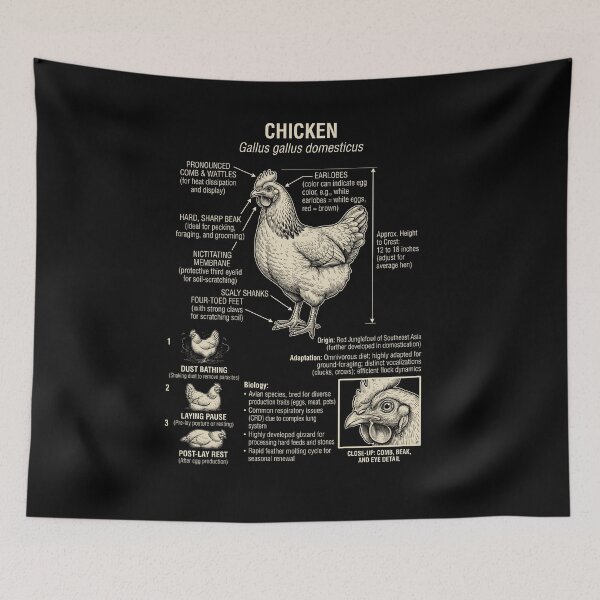 Item preview, Chicken Scientific Anatomy Biology Animal Lover designed and sold by Kimberley King Art  King Art.