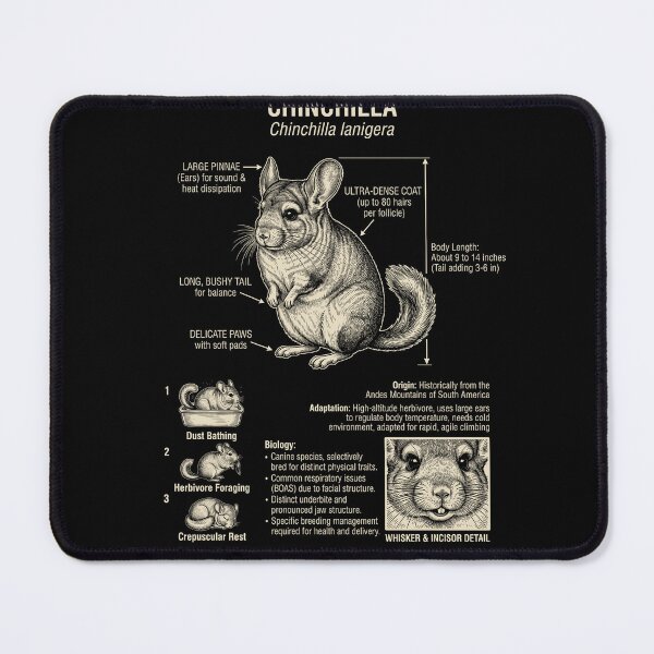 Item preview, Chinchilla Scientific Anatomy Biology Animal Lover designed and sold by Kimberley King Art King Art.