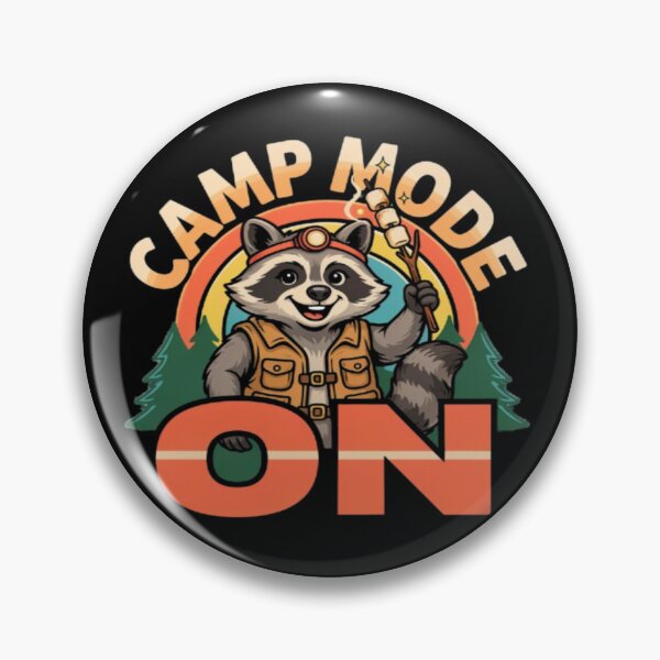 Item preview, Camp Mode On Raccoon Camping Illustration designed and sold by DailySparks.