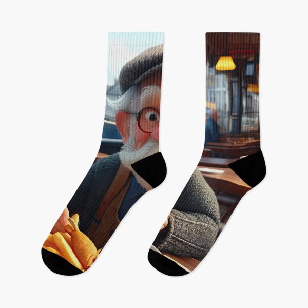 Item preview, Old Fart as a fisherman eating fish and chips designed and sold by Colin Bentham.