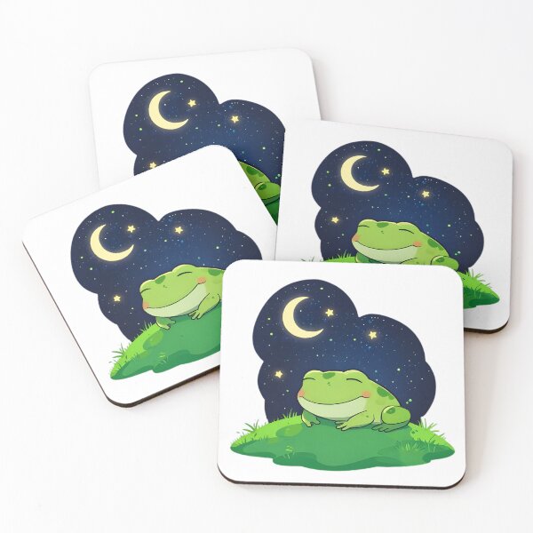 Item preview, Stargazing Frog — Dreamy Night Kawaii Frog Sticker designed and sold by tommysworks.