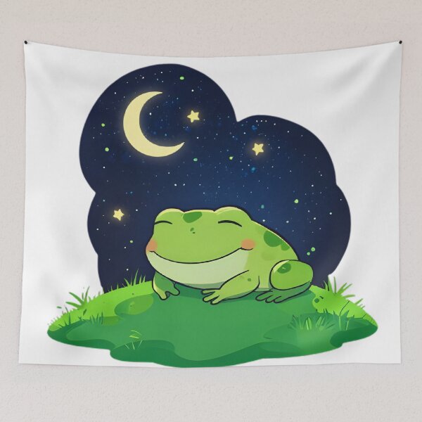 Item preview, Stargazing Frog — Dreamy Night Kawaii Frog Sticker designed and sold by tommysworks.
