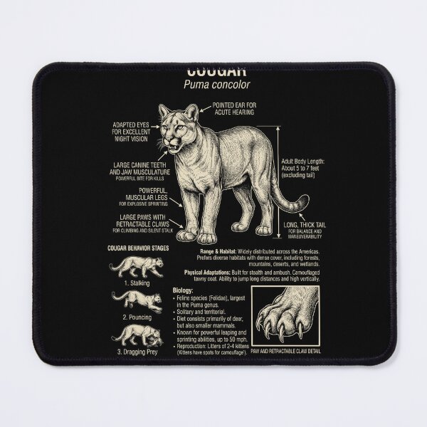 Item preview, Cougar Scientific Anatomy Biology Animal Lover designed and sold by Kimberley King Art King Art.