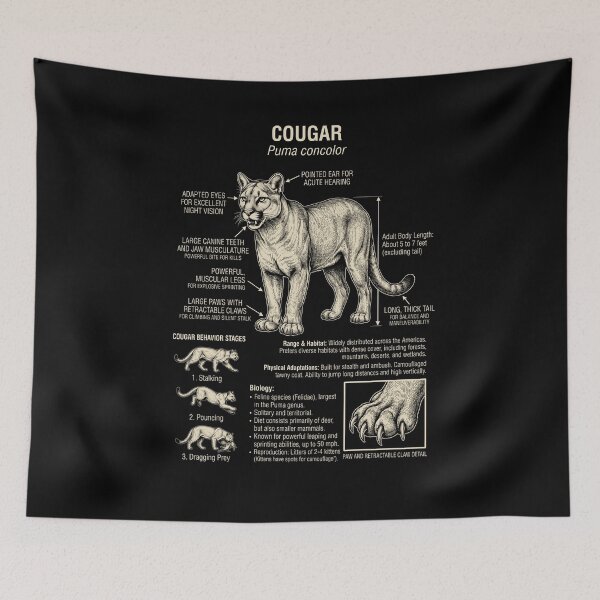Item preview, Cougar Scientific Anatomy Biology Animal Lover designed and sold by Kimberley King Art  King Art.