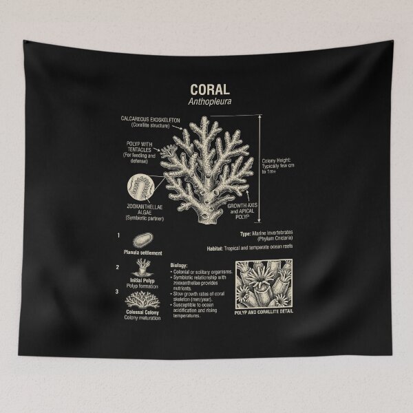 Item preview, Coral Scientific Anatomy Biology Animal Lover designed and sold by Kimberley King Art  King Art.