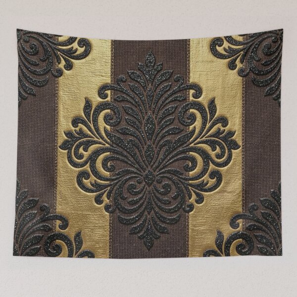 Item preview, Striped Brown & Gold Damask designed and sold by DesignsByPrnces.