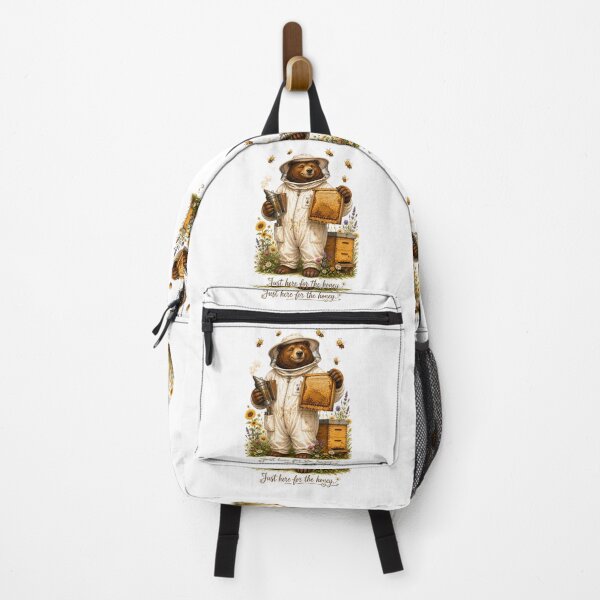 Item preview, Just Here for the Honey — Funny Beekeeper Bear Cute Cottagecore Art Print & T-Shirt designed and sold by AbderraimArt.