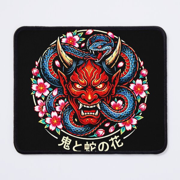 Item preview, Japanese Oni Snake Sakura Art Shirt – Yokai Demon Mask Graphic designed and sold by VikArtStudio.