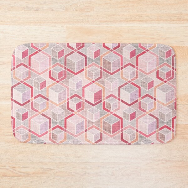 Item preview, Berry Blush and Beige Textured Hexagon Blocks  designed and sold by micklyn.