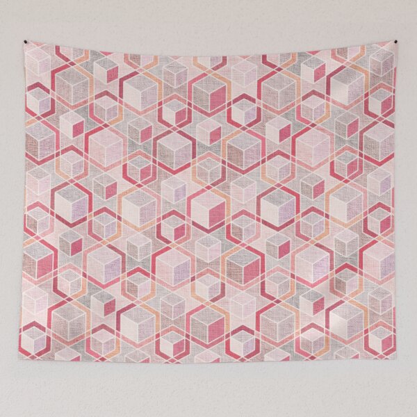 Item preview, Berry Blush and Beige Textured Hexagon Blocks  designed and sold by micklyn.