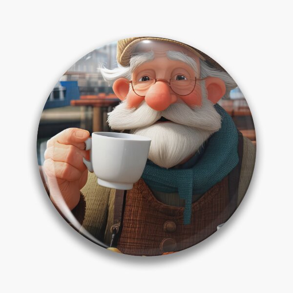 Item preview, Old Fart as a fisherman eating fish and chips designed and sold by Colin Bentham.