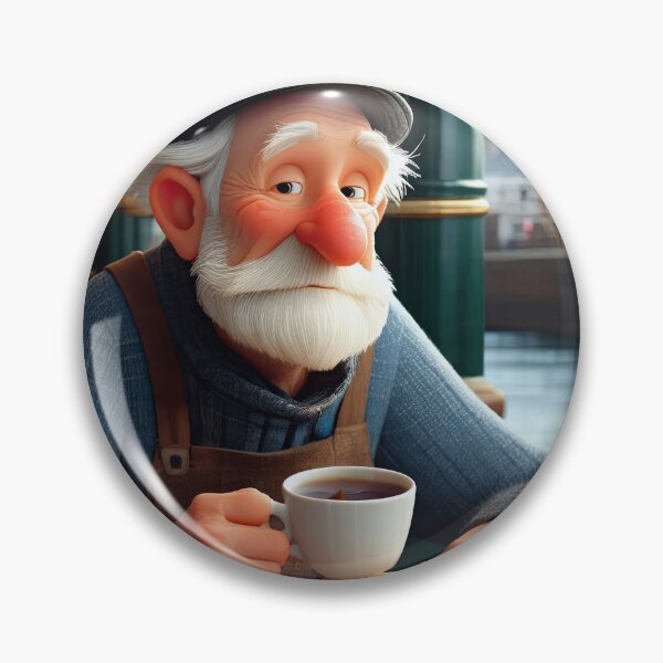 Item preview, Old Fart as a fisherman eating fish and chips designed and sold by Colin Bentham.