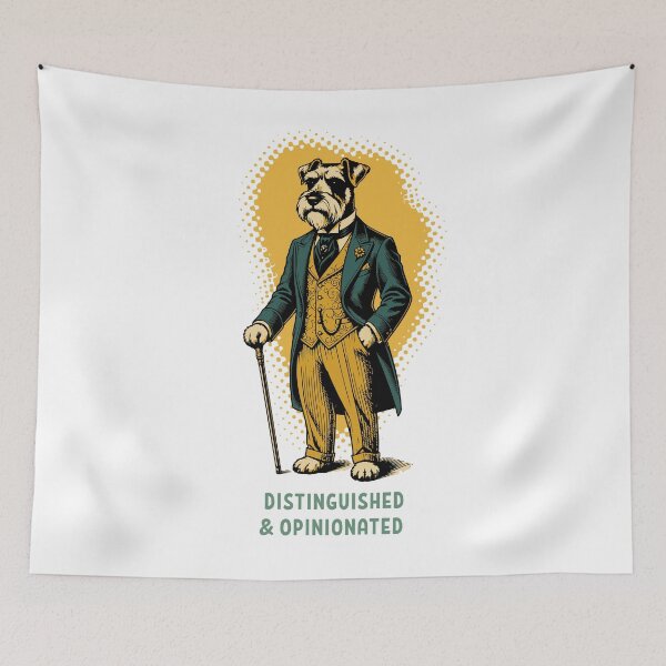 Item preview, Distinguished Schnauzer Dog Dapper Gentleman designed and sold by AntiqueImages.