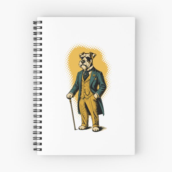 Item preview, Dapper Schnauzer Dog Gentleman in Suit Cane designed and sold by AntiqueImages.