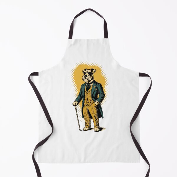 Item preview, Dapper Schnauzer Dog Gentleman in Suit Cane designed and sold by AntiqueImages.
