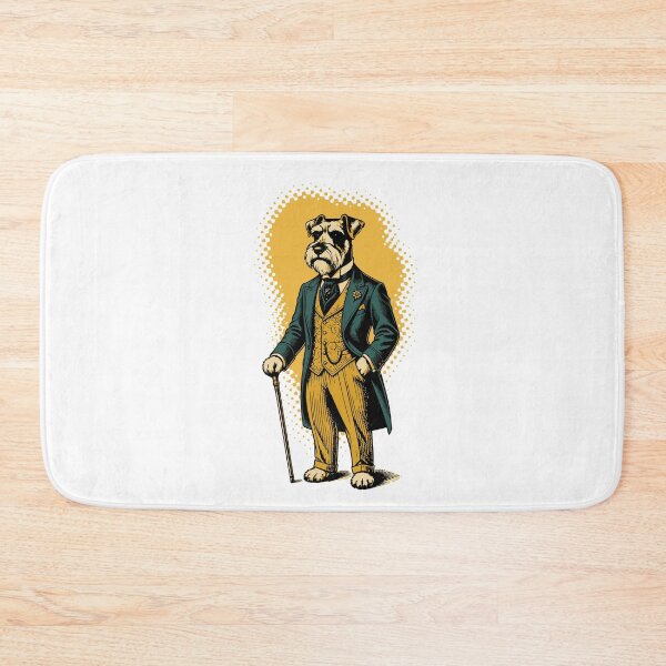 Item preview, Dapper Schnauzer Dog Gentleman in Suit Cane designed and sold by AntiqueImages.