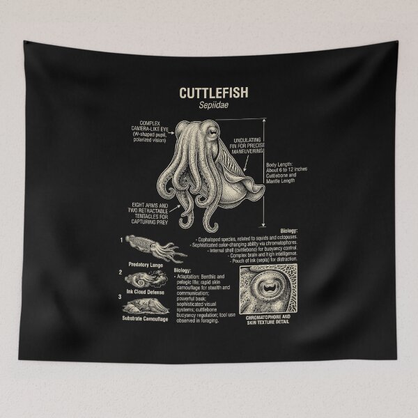 Item preview, Cuttlefish Scientific Anatomy Biology Animal Lover designed and sold by Kimberley King Art  King Art.