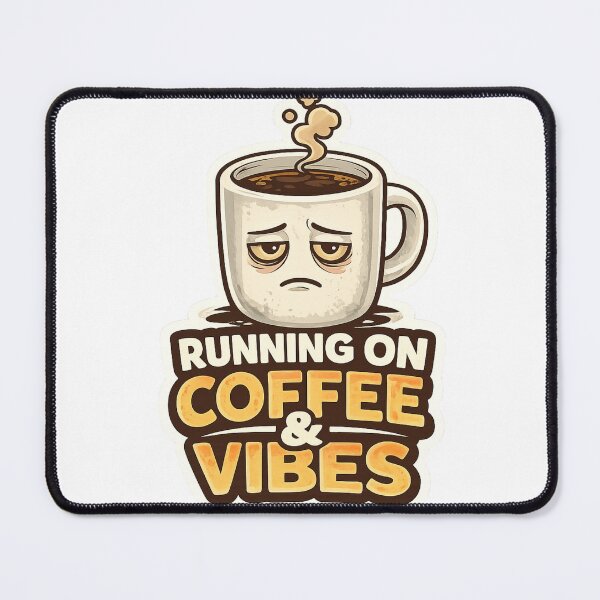 Item preview, Running On Coffee & Vibes Sticker | Funny Coffee Lover Meme designed and sold by HaveAGoodDay365.